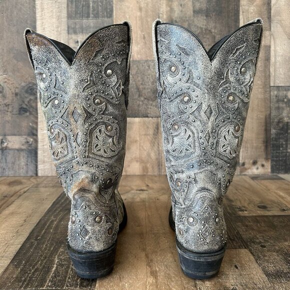 Lucchese M5730 Snip Toe Studded Western Cowboy Boots Womens 6.5 B - Picture 7 of 12